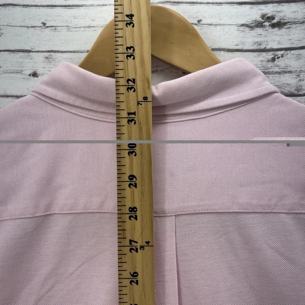 Ralph Lauren Polo Shirt Men's 2XB Pink Knit Oxford Cotton S/S White Pony